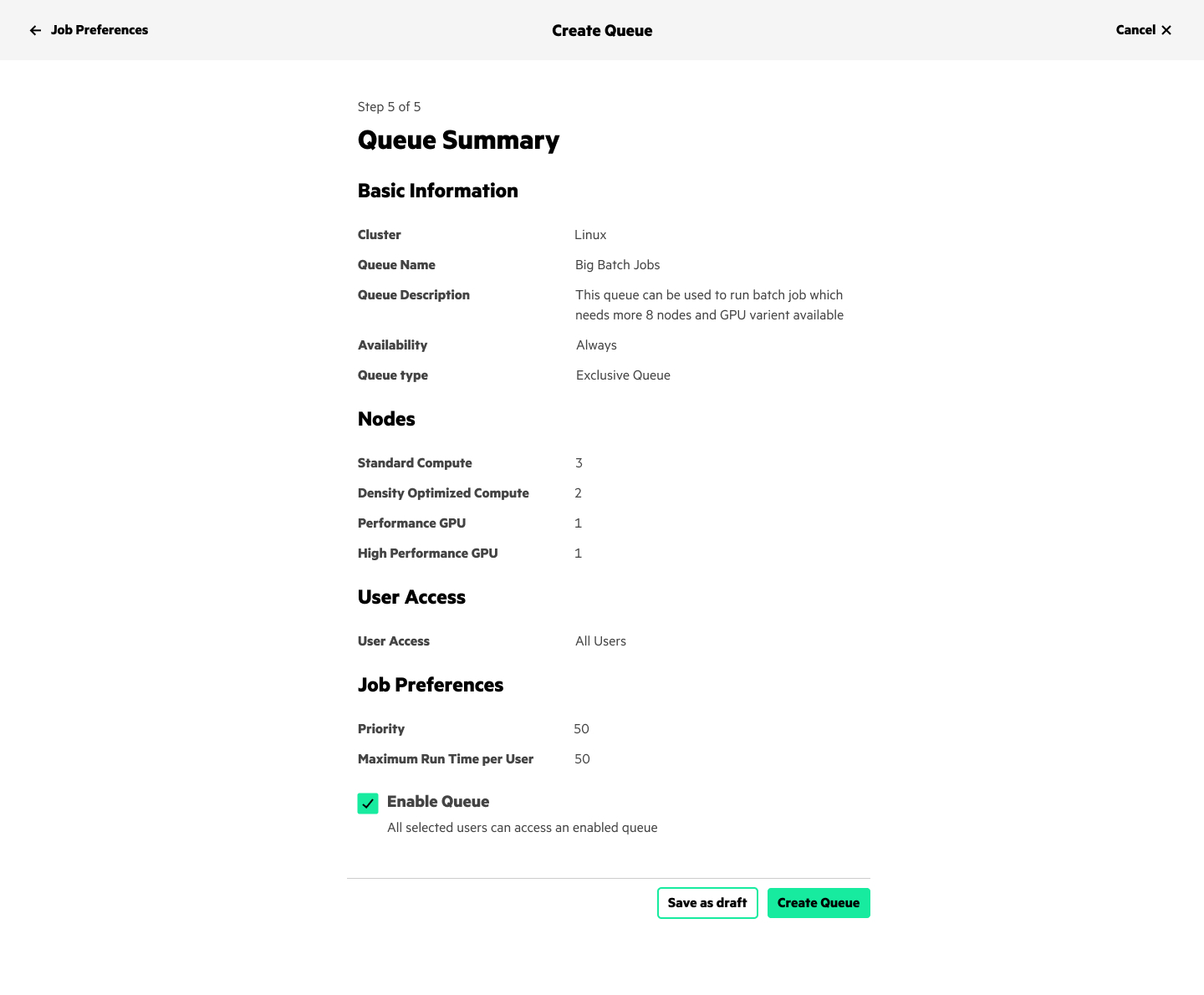 Step 5: Review Summary